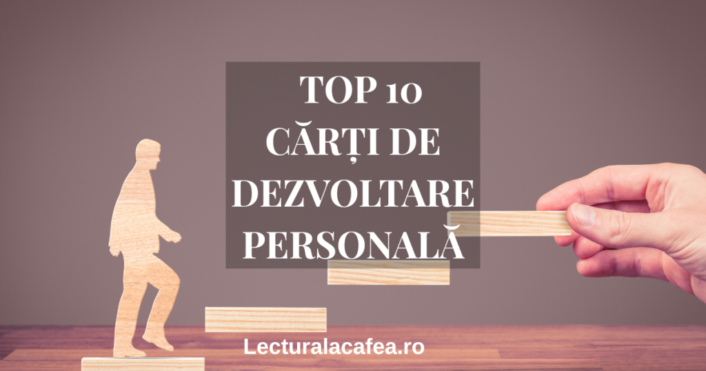 Top 10 cărți de dezvoltare personală – concept de evoluție și progres, siluetă urcând trepte simbolice