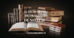 Cărți clasice și titlul „20 de romane de dragoste de neuitat” – imagine pentru articol despre romane romantice.