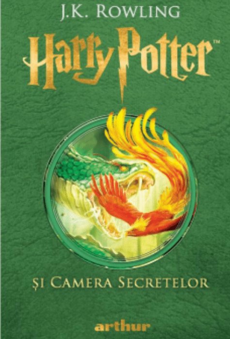 Coperta cărții Harry Potter și Camera Secretelor de J.K. Rowling, Editura Arthur