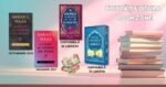 Banner cu noutăți editoriale de la Bookzone, incluzând romanele lui Sarah J. Maas (ACOTAR 6 și 7) și cărțile Zoulfei Katouh (Marea m-ar picta în albastru și Cât timp înfloresc lămâii - ediția cu margini colorate), pe un fundal estetic cu cărți.